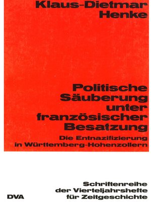 cover image of Politische Säuberung unter französischer Besatzung